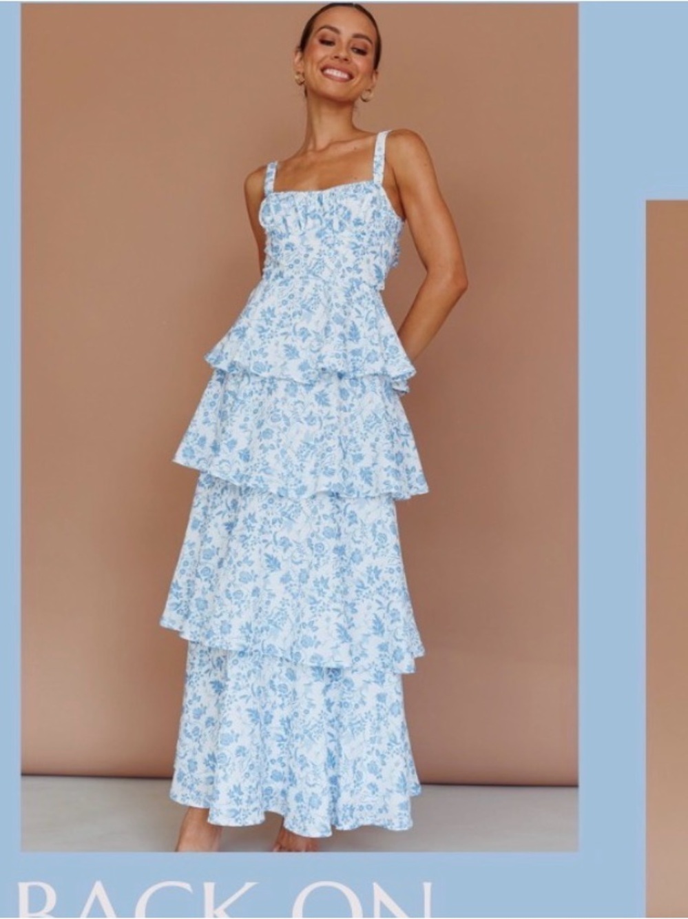NWT One and Only Collective blue and white tier dress | Size Small | Australian